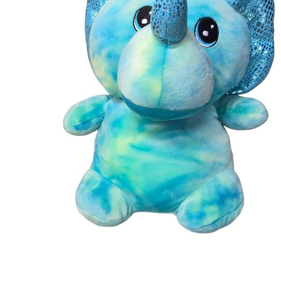 Plush Pals Super Soft & Huggable Turquoise Triceratops Dinosaur Stuffed Animal 1 - Picture 3 of 6